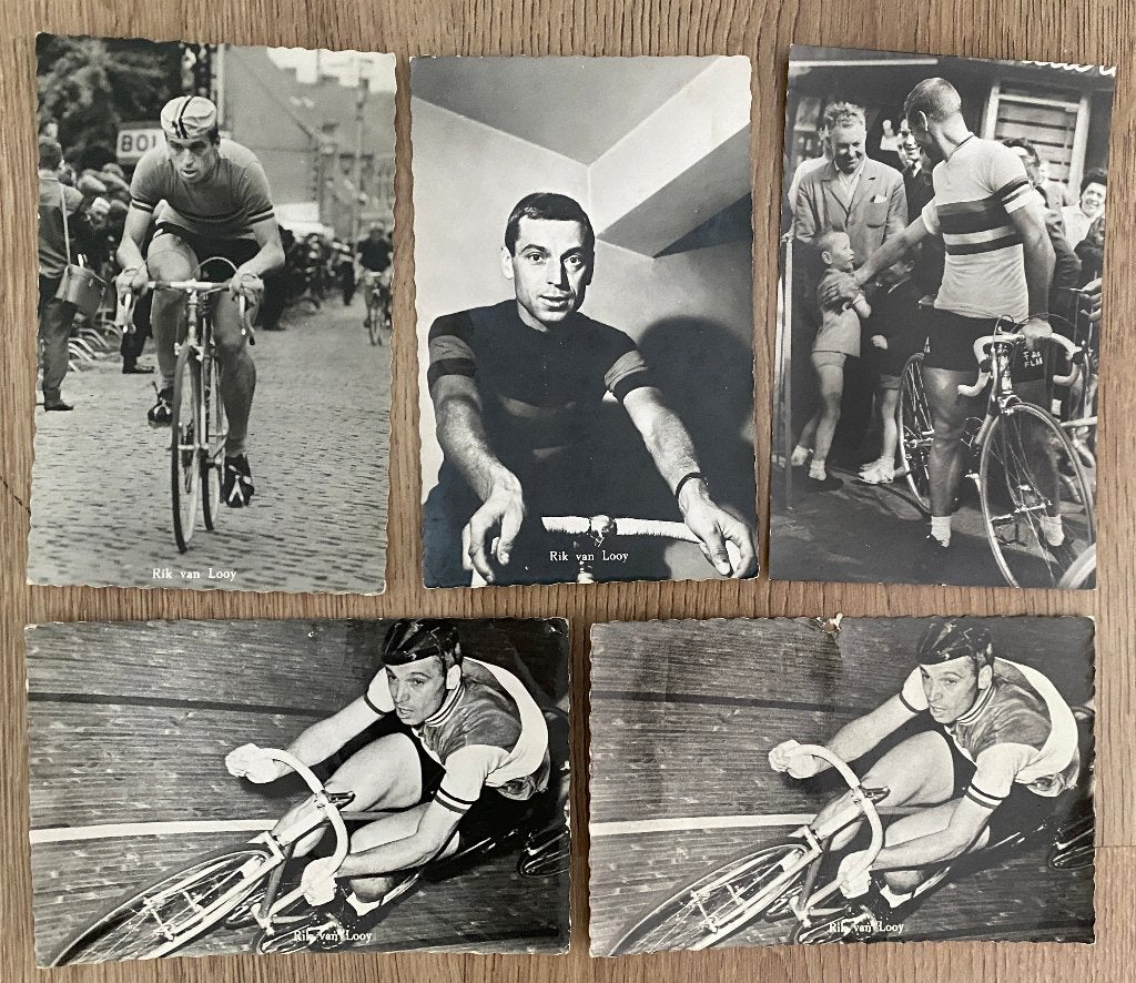 Wielrennen 5 originele fotokaarten RIK VAN LOOY, Ophalen of Verzenden, Overige typen