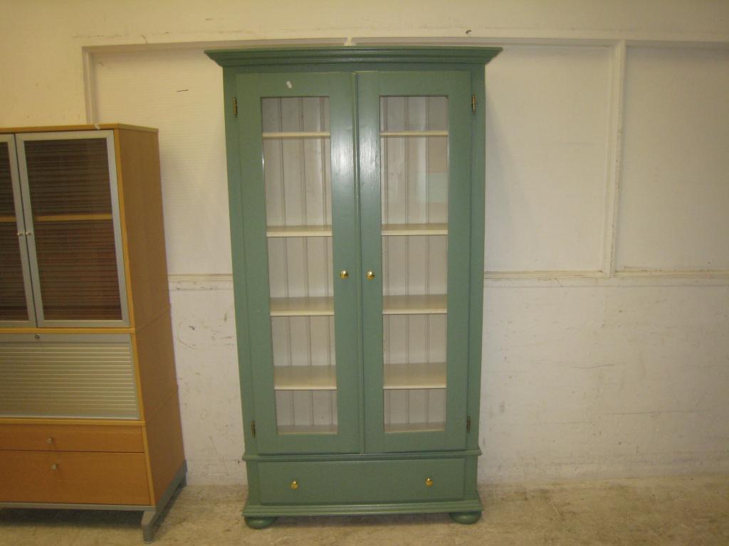 Leuke brocante stijl vitrine/keukenkast met lade, Niet ingevuld, Gebruikt, Niet ingevuld, Niet ingevuld