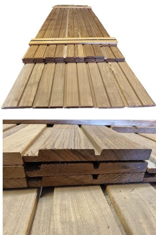Hardhouten planken - met sponning - nr: HP416, Tuin en Terras, Palen, Balken en Planken, Planken, 250 cm of meer, Hardhout, Ophalen
