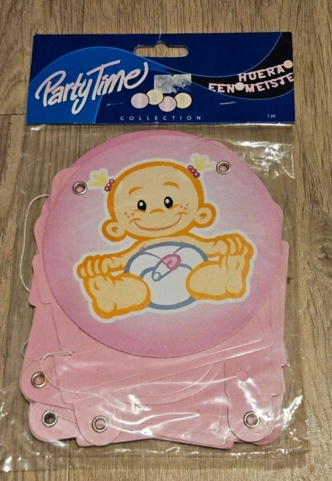 Party Time Slinger Hoera een Meisje - Roze Baby Decoratie, Versiering, Onbekend, Nieuw, Ophalen of Verzenden