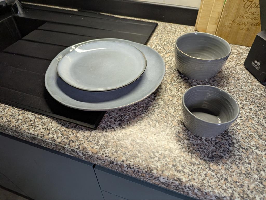 Servies Ottawa grijs-blauw netjes zonder beschadigingen, Huis en Inrichting, Keuken | Servies, Ophalen