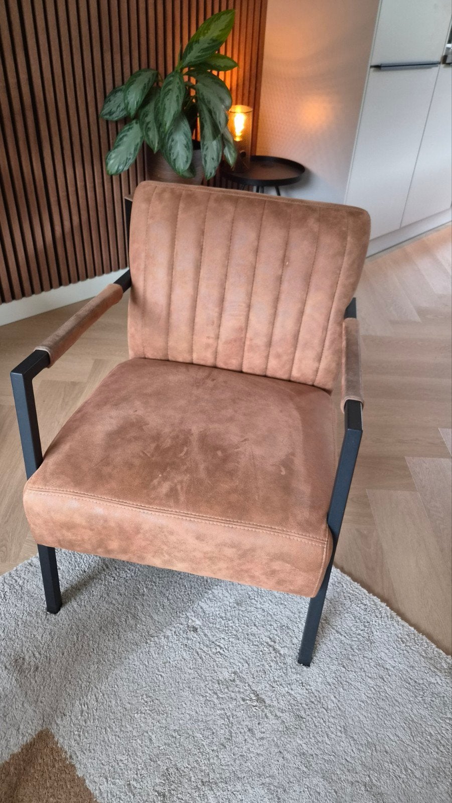 Industriële fauteuil van MX Sofa (bruin/zwart), Ophalen, Gebruikt, Modern, Industrieel, 75 tot 100 cm