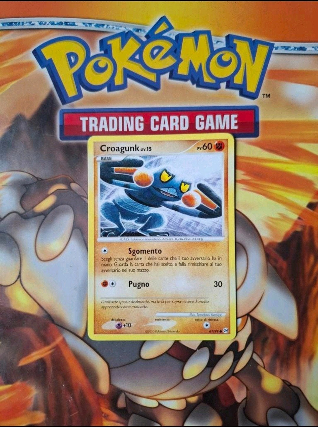 Croagunk 61/99 Platinum Arceus set pokemon kaart Italiaans, Ophalen of Verzenden, Gebruikt, Losse kaart