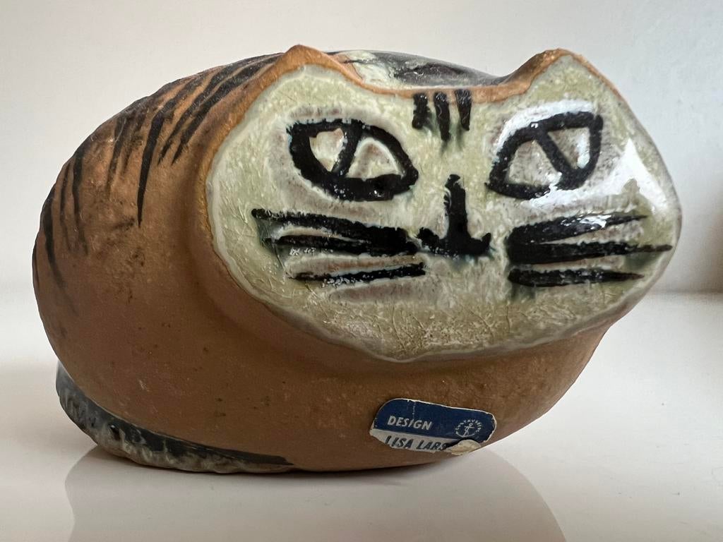 Vintage Lisa Larson Gustavsberg Kat Lilla Zoo Jaren 70, Antiek en Kunst, Kunst | Designobjecten, Ophalen of Verzenden