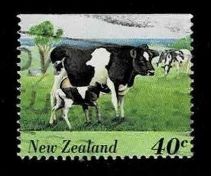postzegel 1388 Nieuw-Zeeland dieren Koeien, Ophalen of Verzenden, Gestempeld