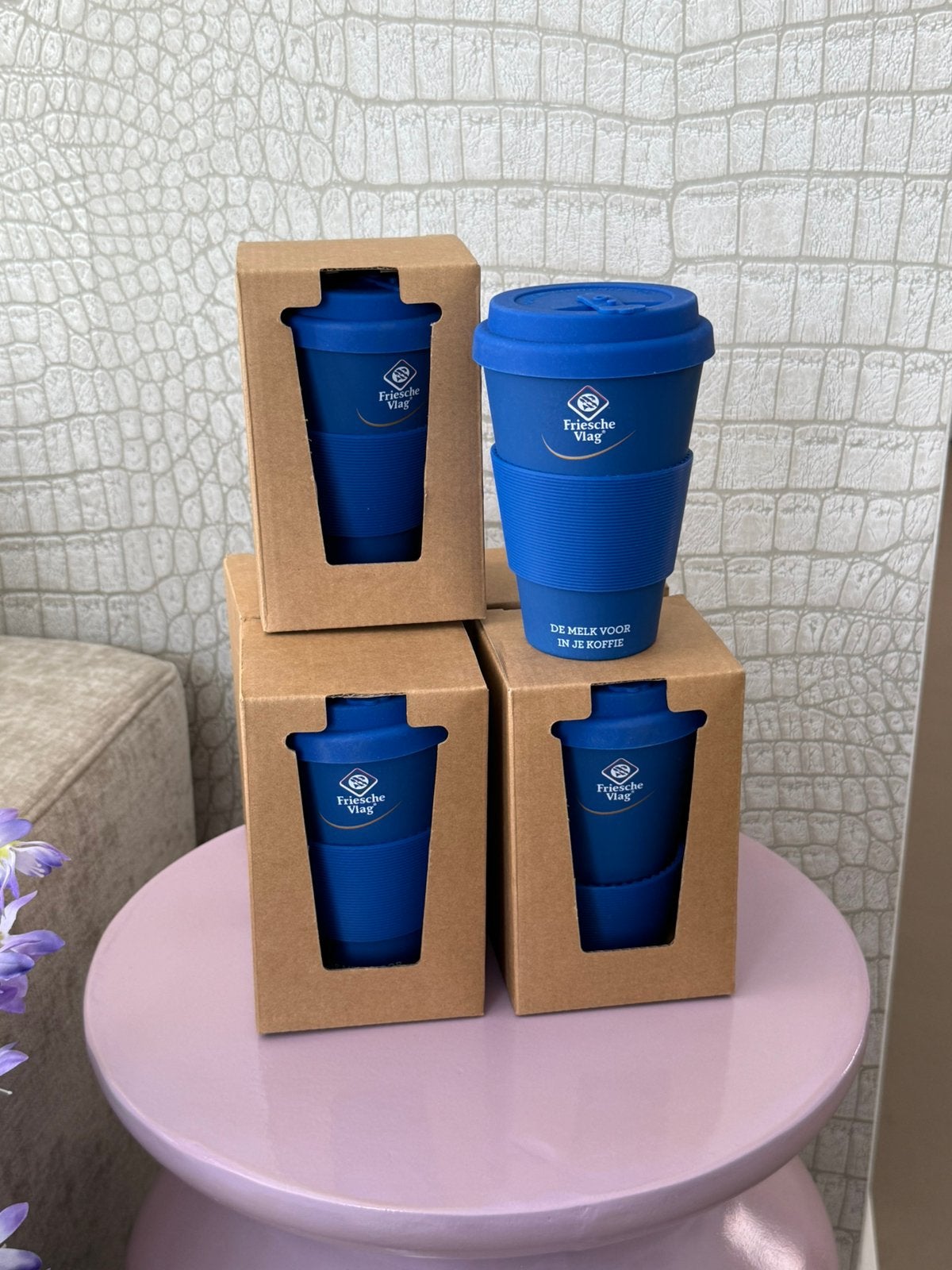 Nieuwe koffie beker to go Friesche vlag, Overige typen, Ophalen of Verzenden, Nieuw, Blauw