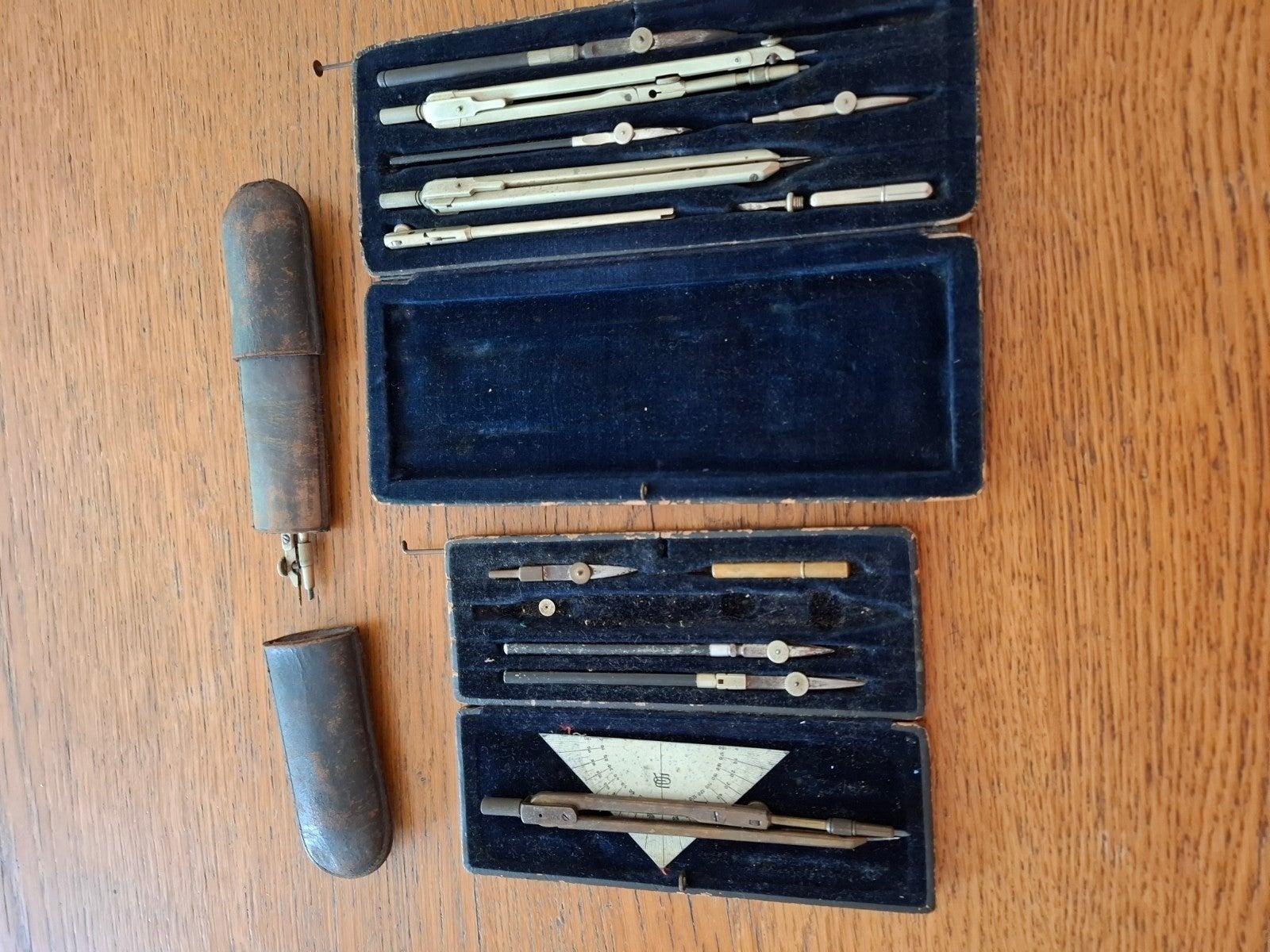 3 Antieke passer dozen, Antiek en Kunst, Ophalen