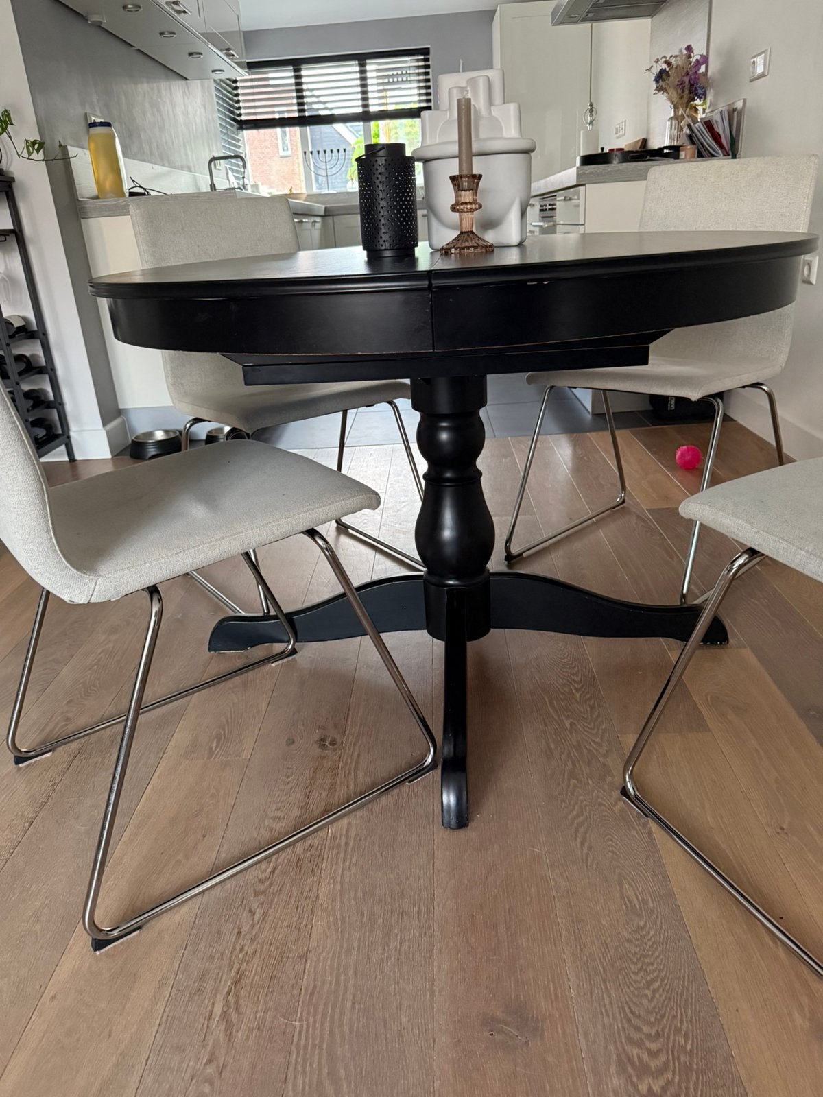 Eettafel rond ikea ingatorp, Ophalen, Zo goed als nieuw, Ovaal, 100 tot 150 cm