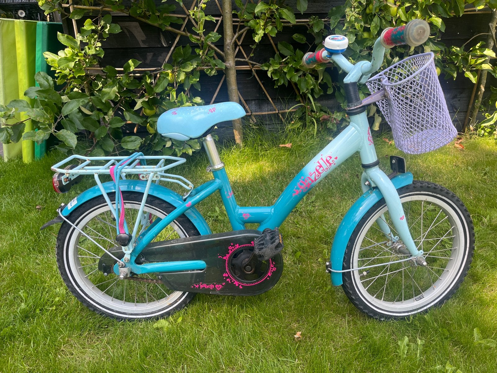Gazelle meisjesfiets 16 inch met mandje en bagagedrager, Ophalen, Gebruikt, Terugtraprem, 16 tot 20 inch
