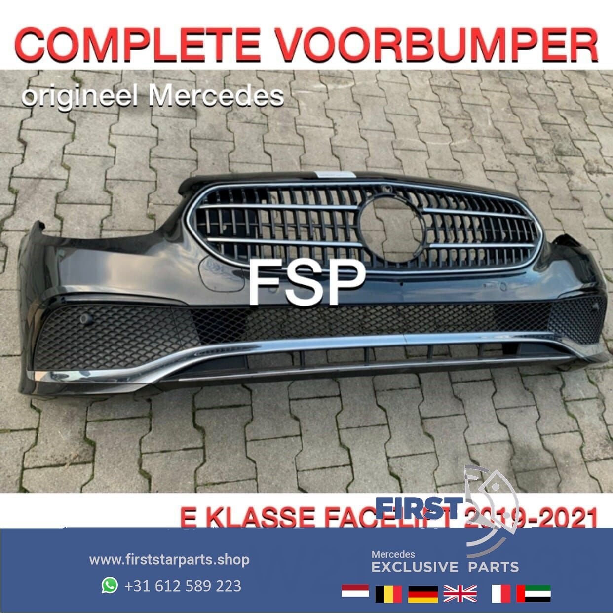 W213 W238 2020 FACELIFT VOORBUMPER GRIJS  E Klasse  Mercedes, Gebruikt, -, Voor, Ophalen of Verzenden