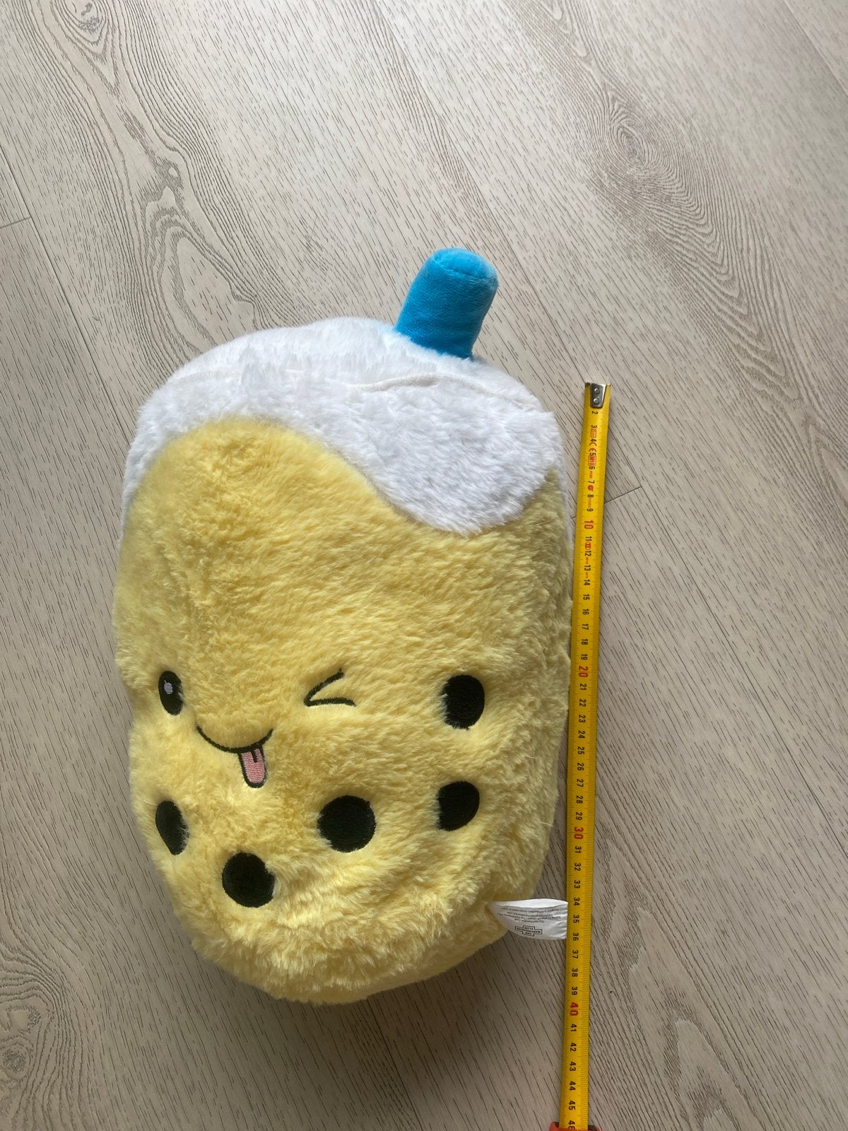 Leuke Boba Tea knuffel - Geel en wit, 40 cm, Kinderen en Baby's, Speelgoed | Knuffels en Pluche, Overige merken, Overige typen