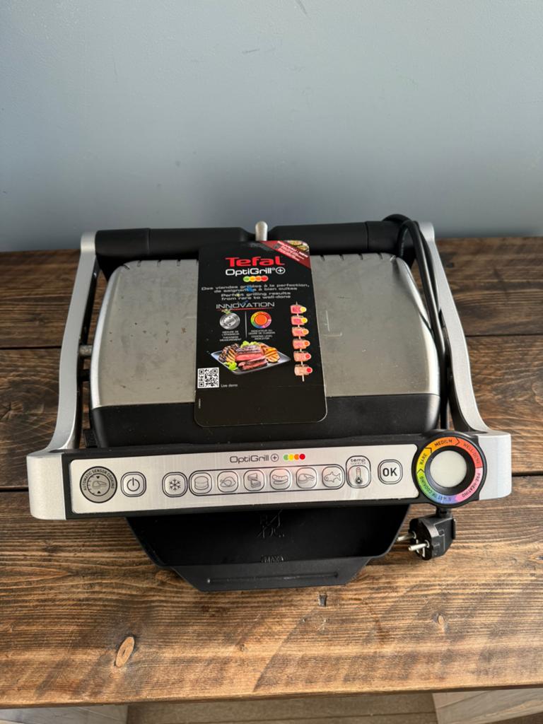 Tefal OptiGrill+ GC712D contactgrill, Witgoed en Apparatuur, Contactgrills, Ophalen of Verzenden, Zo goed als nieuw