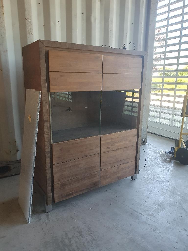 vitrine kast, Huis en Inrichting, Kasten | Vitrinekasten, Ophalen, Met deur(en), 50 tot 100 cm, Zo goed als nieuw