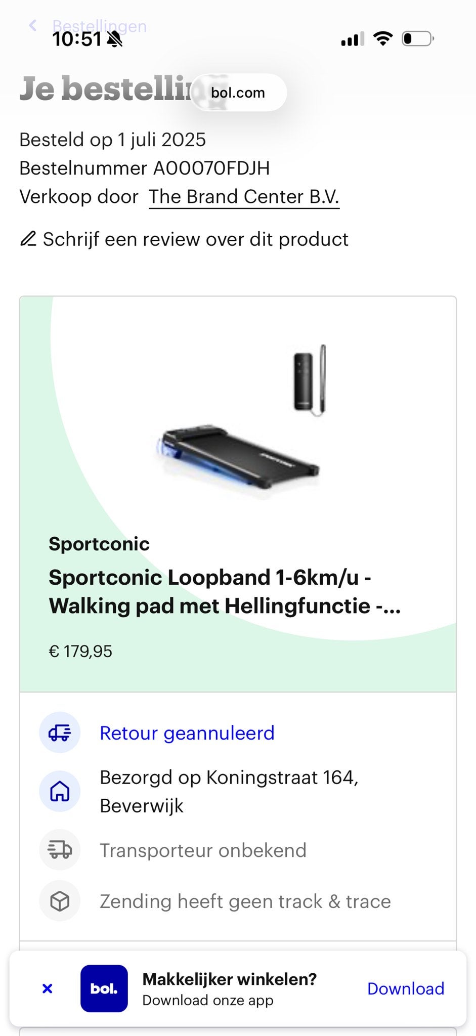 Sportconic Loopband 1-6km/u - Zo goed als nieuw, Ophalen, Zo goed als nieuw, Metaal, Loopband