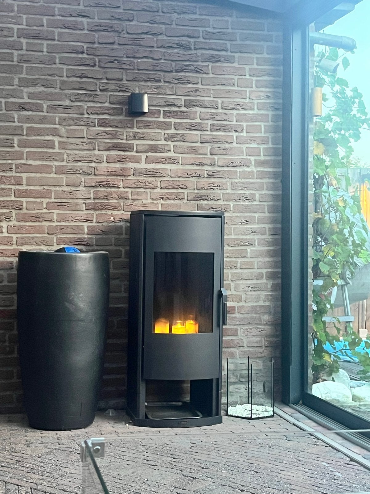 Faber Vaska vrijstaande gashaard met kachelpijpen, Ophalen, Gebruikt, Vrijstaande haard, Gashaard