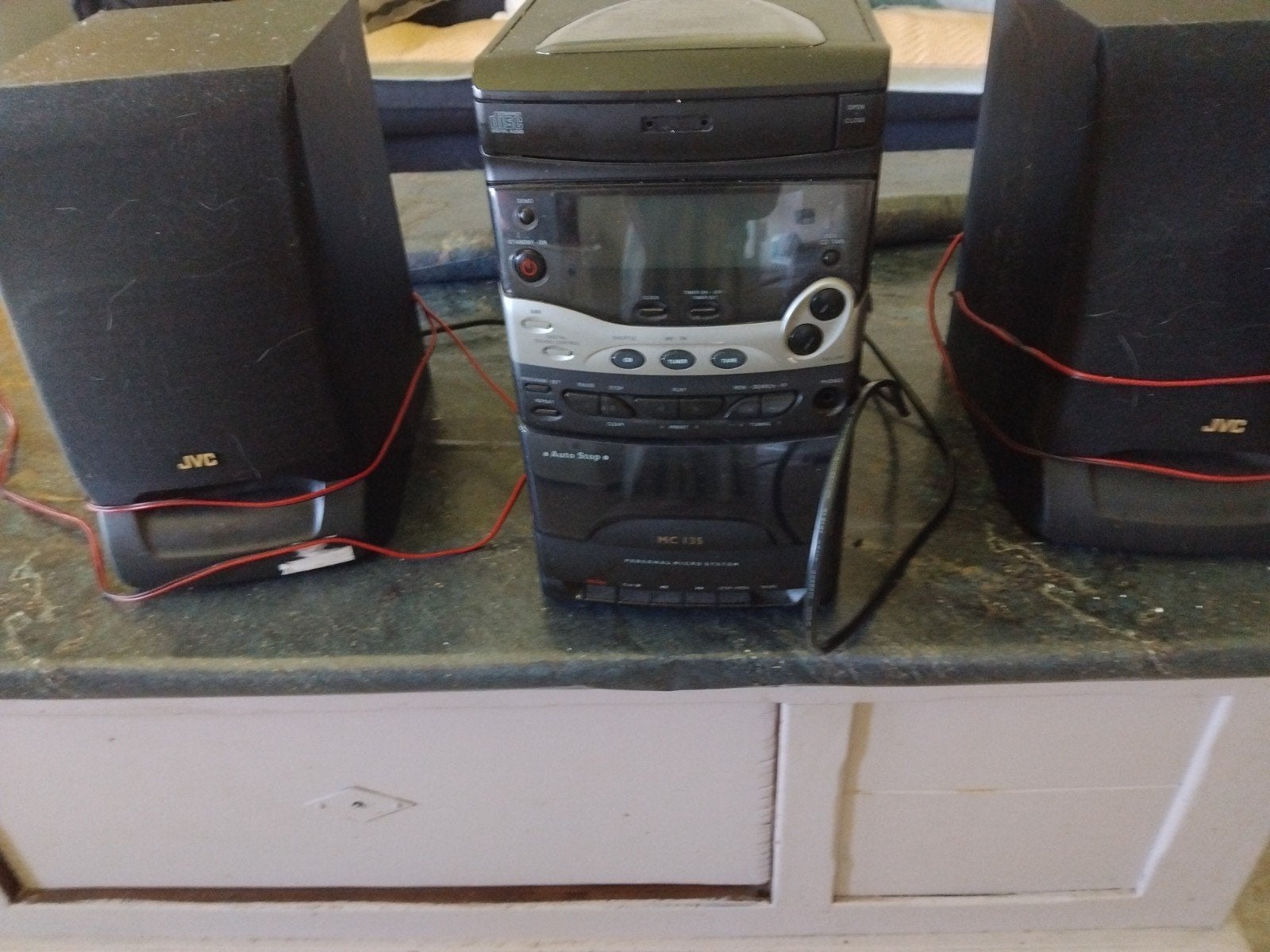 Goed werkende JVC stereo met boxen, Ophalen, Zo goed als nieuw, Tuner of Radio, JVC