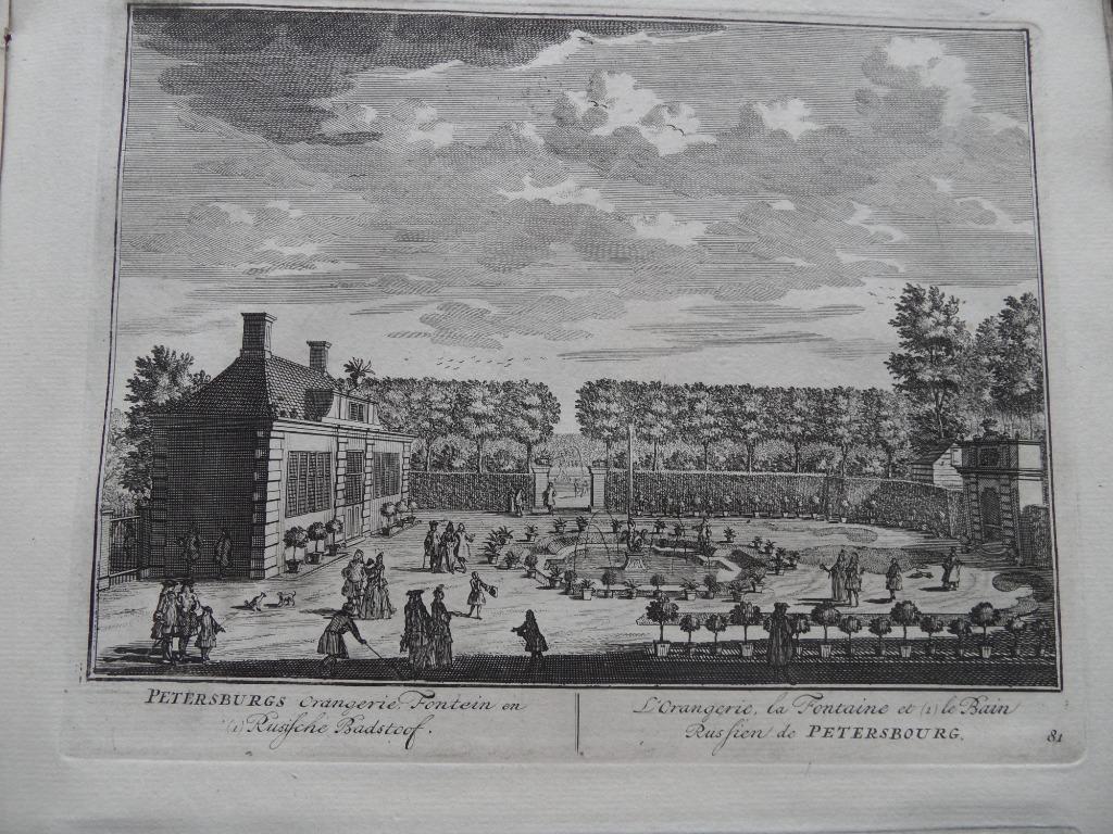 81 Nigtevecht Petersburg Kopergravure 1719, Antiek en Kunst, Kunst | Etsen en Gravures, Ophalen of Verzenden