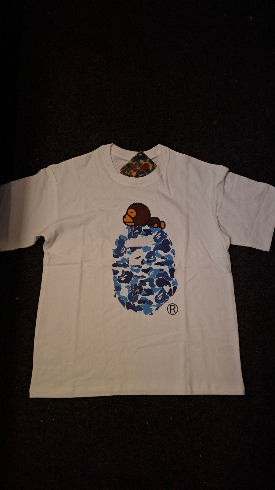 A Bathing Ape BAPE T-shirt met Camo Logo en Aap, Maat 48/50 (M), Wit, Nieuw, Ophalen of Verzenden