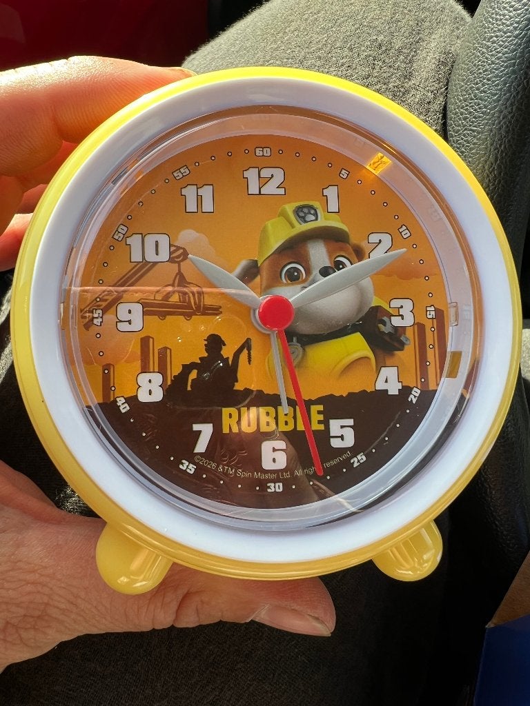 Wekker paw patrol Rubble voor kids, Ophalen of Verzenden, Nieuw, Analoog