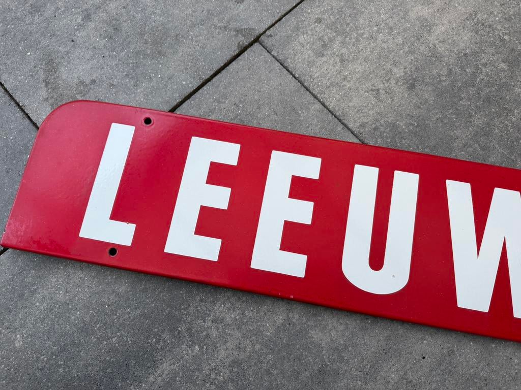 Leeuw Bier emaille reclamebord, Verzamelen, Ophalen, Reclamebord, Gebruikt, I