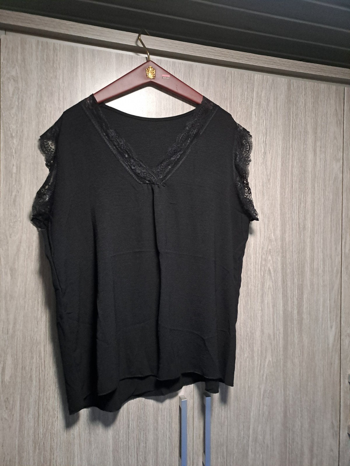 zwarte top met kant maat 48, Kleding | Dames, Grote Maten, Zwart, Nieuw, Overige, Shirt of Top