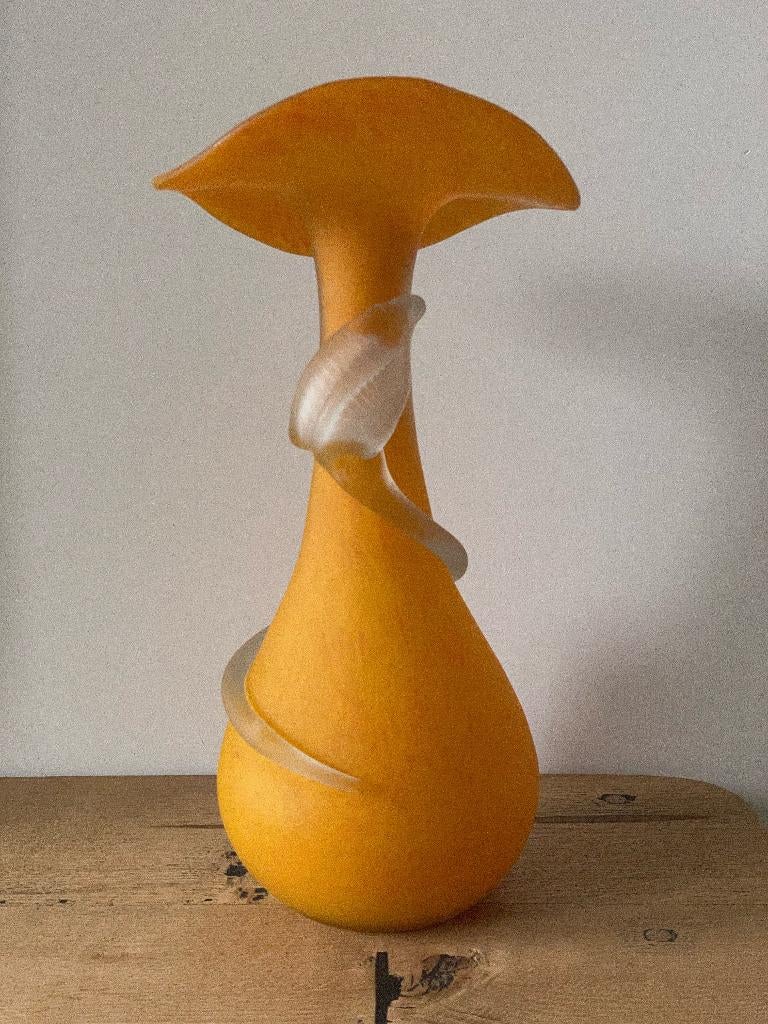 Goldan Talast vaas, Geel, Ophalen of Verzenden, Minder dan 50 cm, Glas