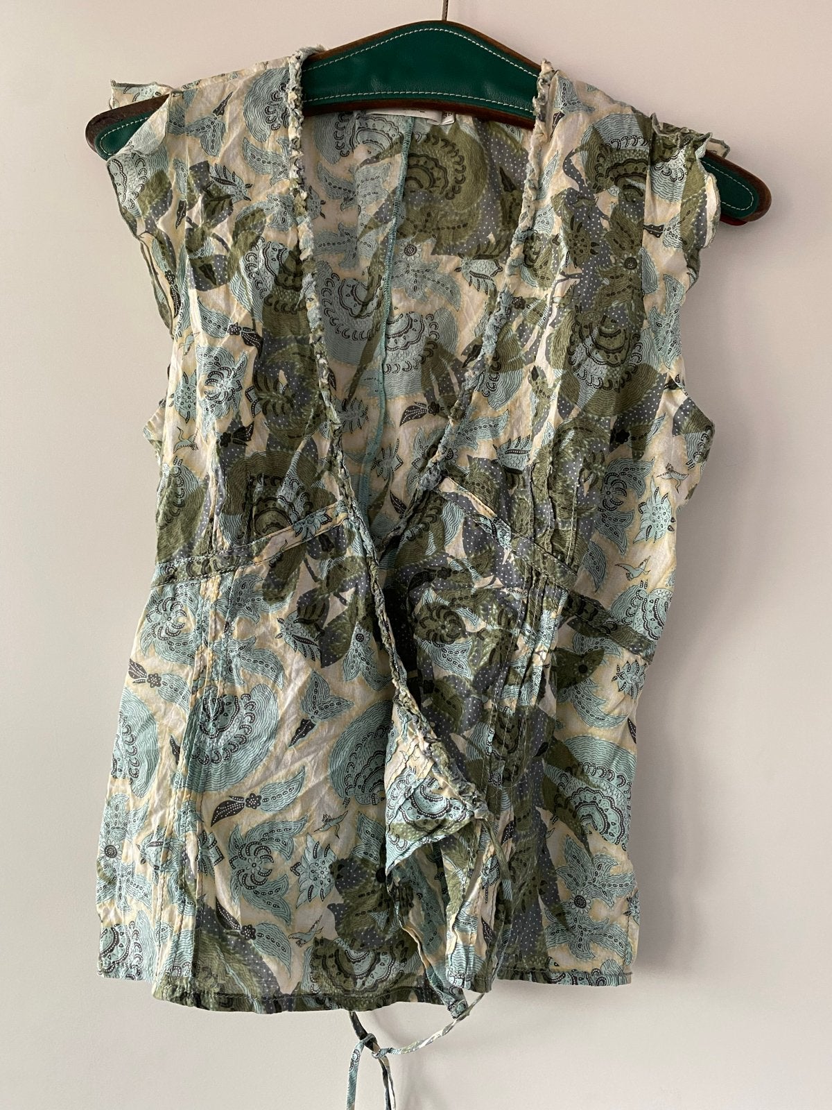 Sandwich mouwloze top met print, maat 38, Maat 38/40 (M), Blauw, Ophalen of Verzenden, Zonder mouw