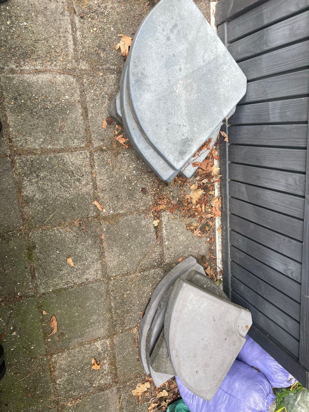 9x Parasolvoet tegels - 17.5kg per stuk, Tuin en Terras, Ophalen, Gebruikt, Parasolvoet