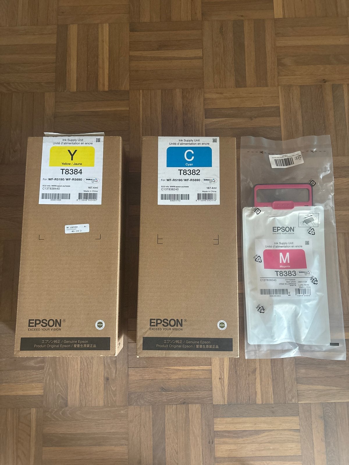 Epson T8382, T8383, T8384 Inktpatronen (C, M, Y), Ophalen of Verzenden, Nieuw, Cartridge