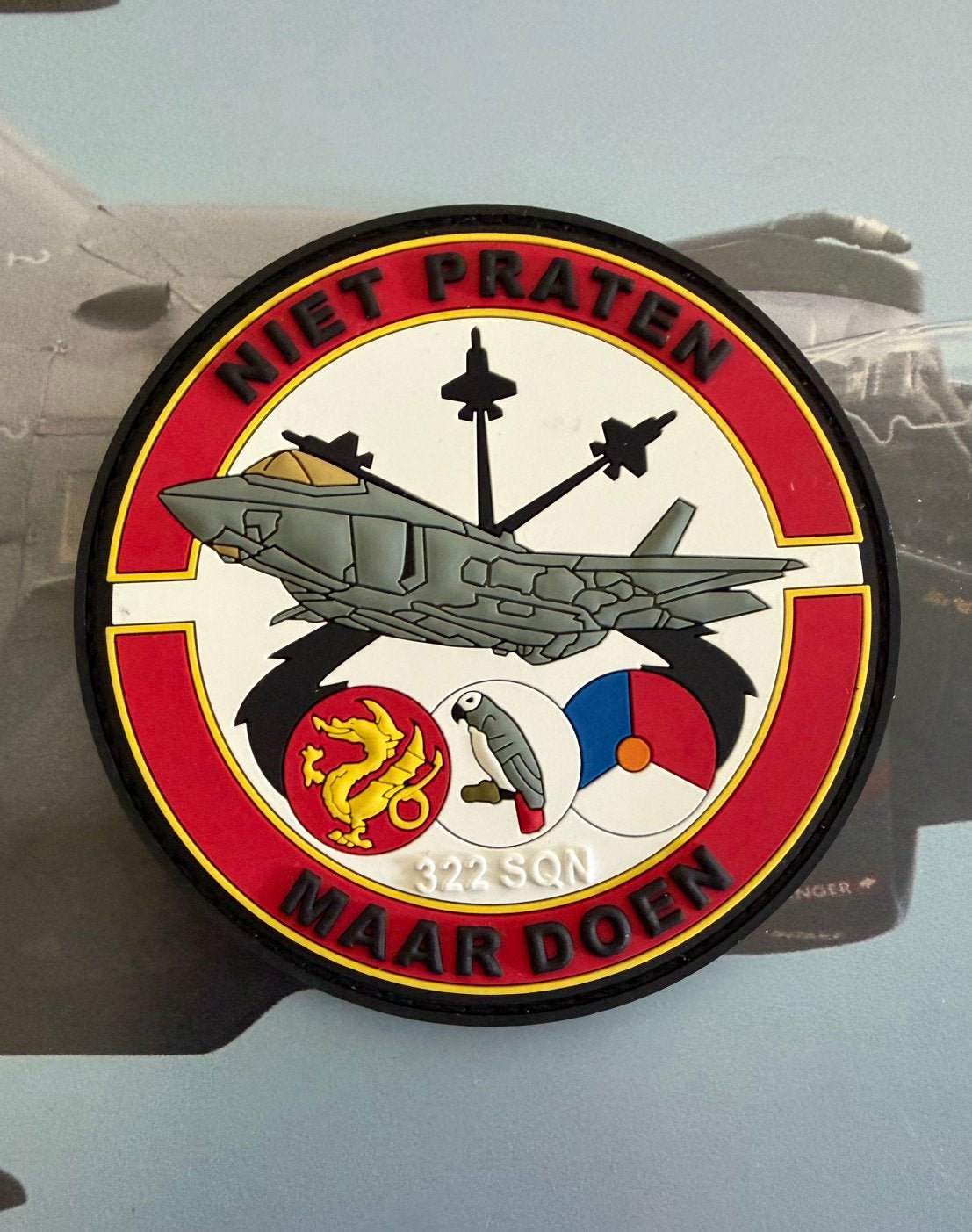 322 SQN F-35 Patch Rnlaf, Verzamelen, Ophalen of Verzenden, Luchtmacht, Nederland, Embleem of Badge