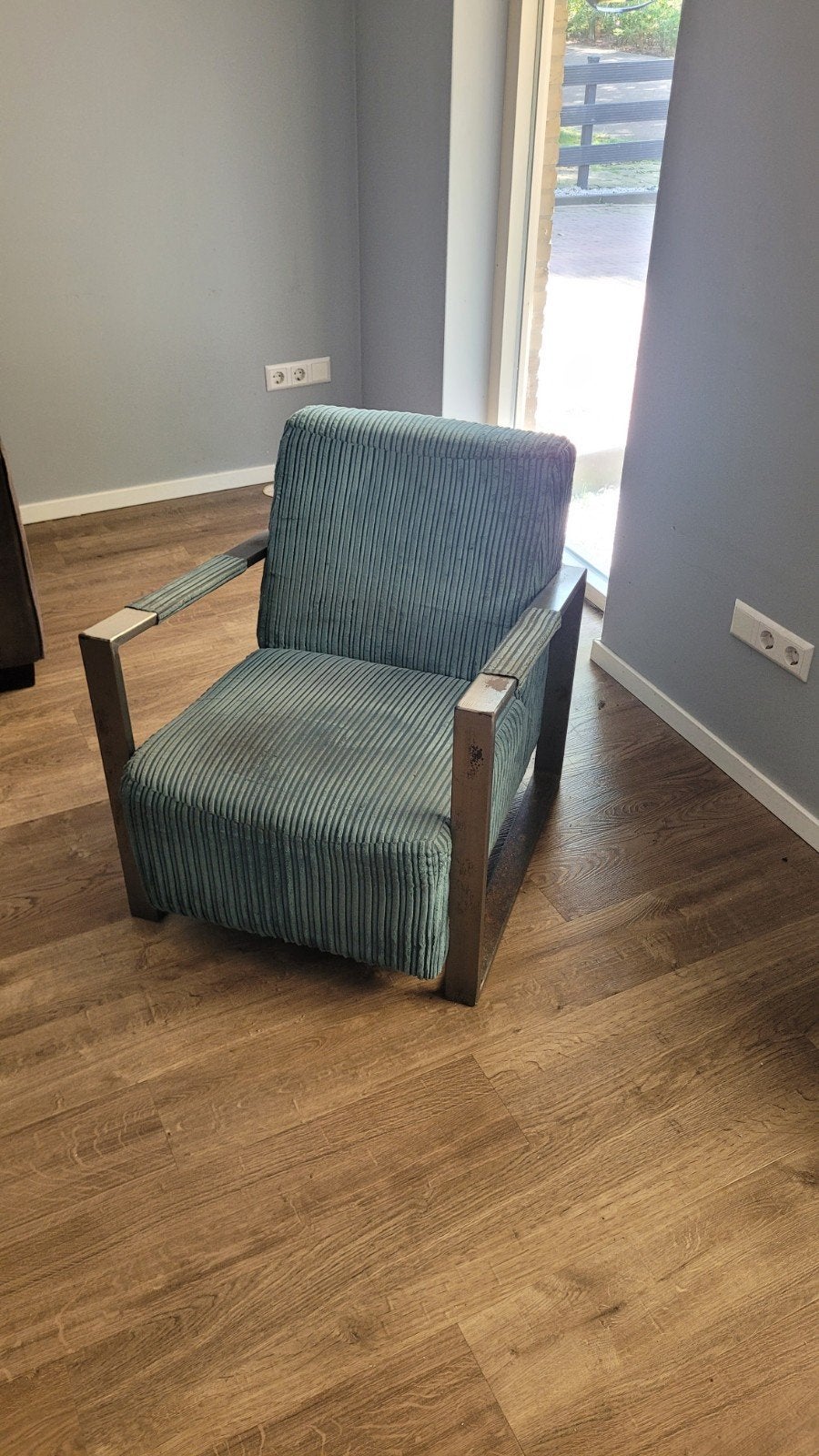 Comfortabele fauteuil met ribstof bekleding, Ophalen, Gebruikt, Overige kleuren, Stof
