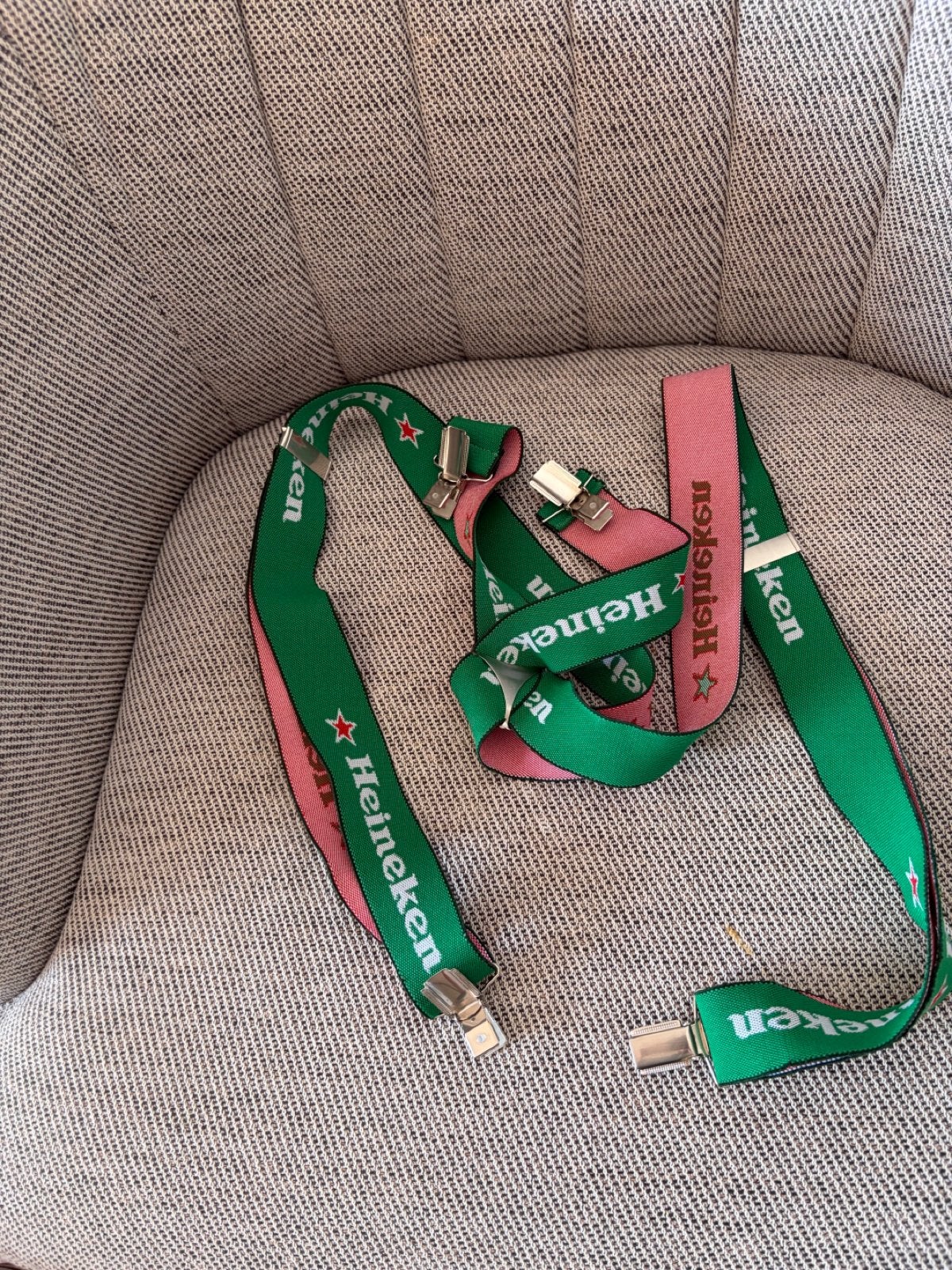 Heineken Bretels - Groen/Roze, Overige kleuren, Ophalen of Verzenden, 115 cm of meer, Riem of Ceintuur