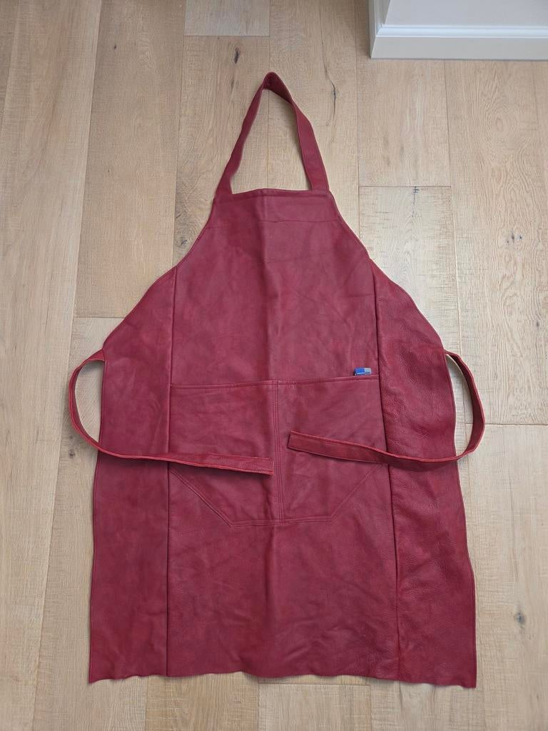 Stevig leren BBQ schort Wijnrood., Tuin en Terras, Barbecue-accessoires, Gebruikt, Ophalen of Verzenden