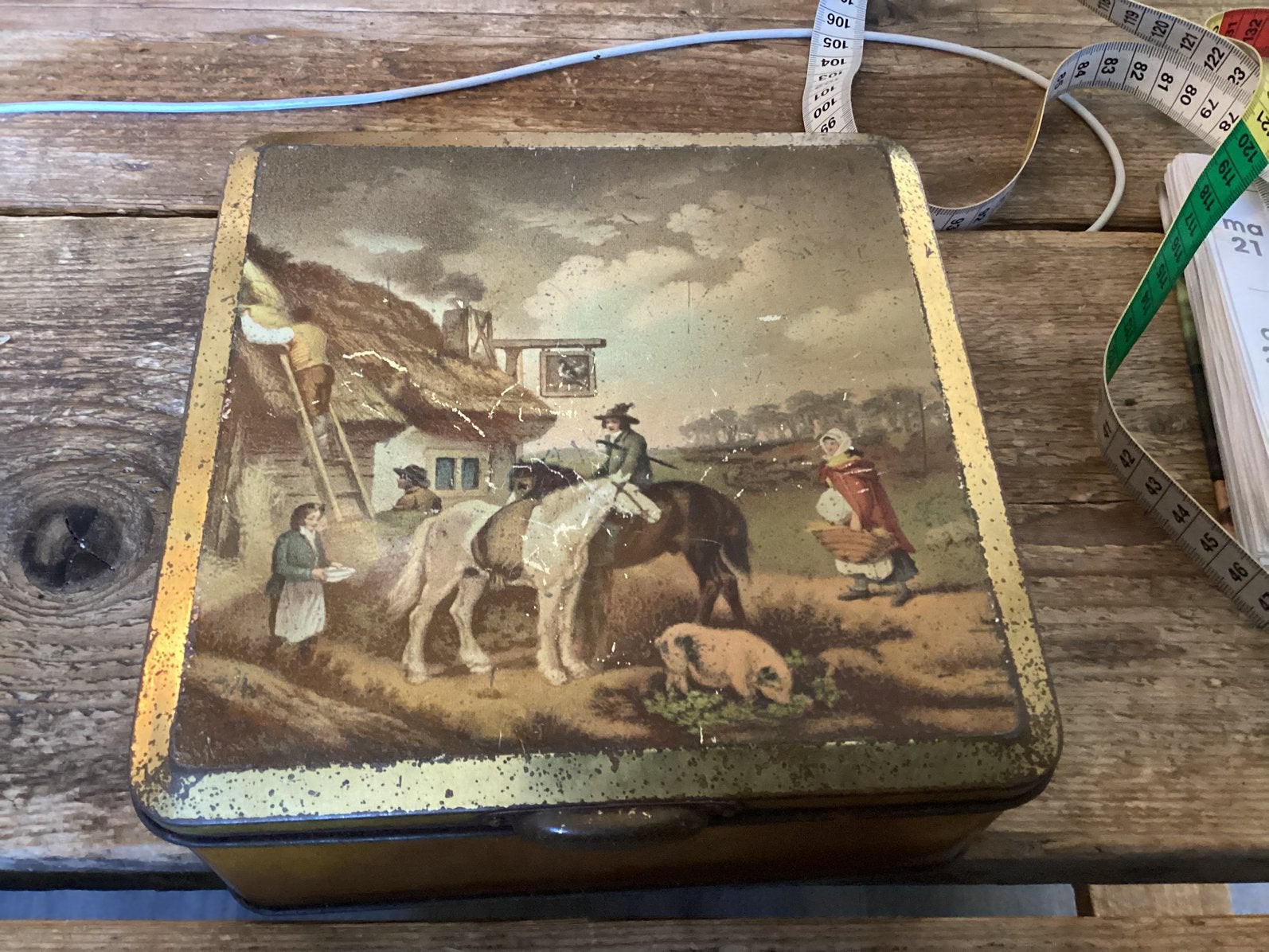 Oud blik van tiktak’s koffie en thee, Verzamelen, Ophalen of Verzenden, Gebruikt, Koffie, Overige merken