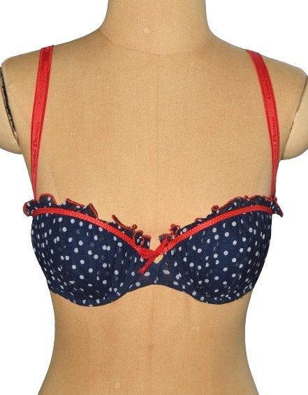 Nieuwe Chantal Thomass bh, dots, blauw/rood, Mt. 75 C, Chantal Thomass, Verzenden, Meerkleurig, BH