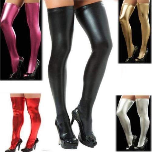 Leer look kousen (sexy leren wetlook kniekousen dames), Kleding | Dames, Stay-up kousen, Overige kleuren, Verzenden, Nieuw