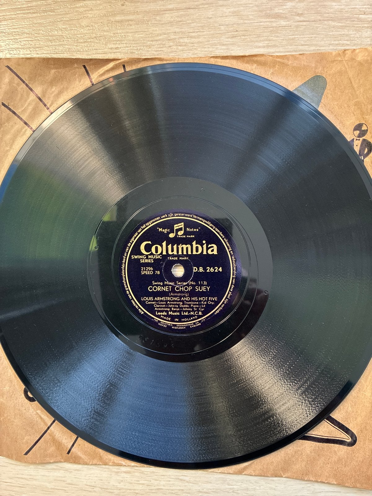 Louis Armstrong - Cornet Chop Suey / Muskrat Ramble 78 toere, Ophalen of Verzenden, Gebruikt, 10 inch, Overige typen