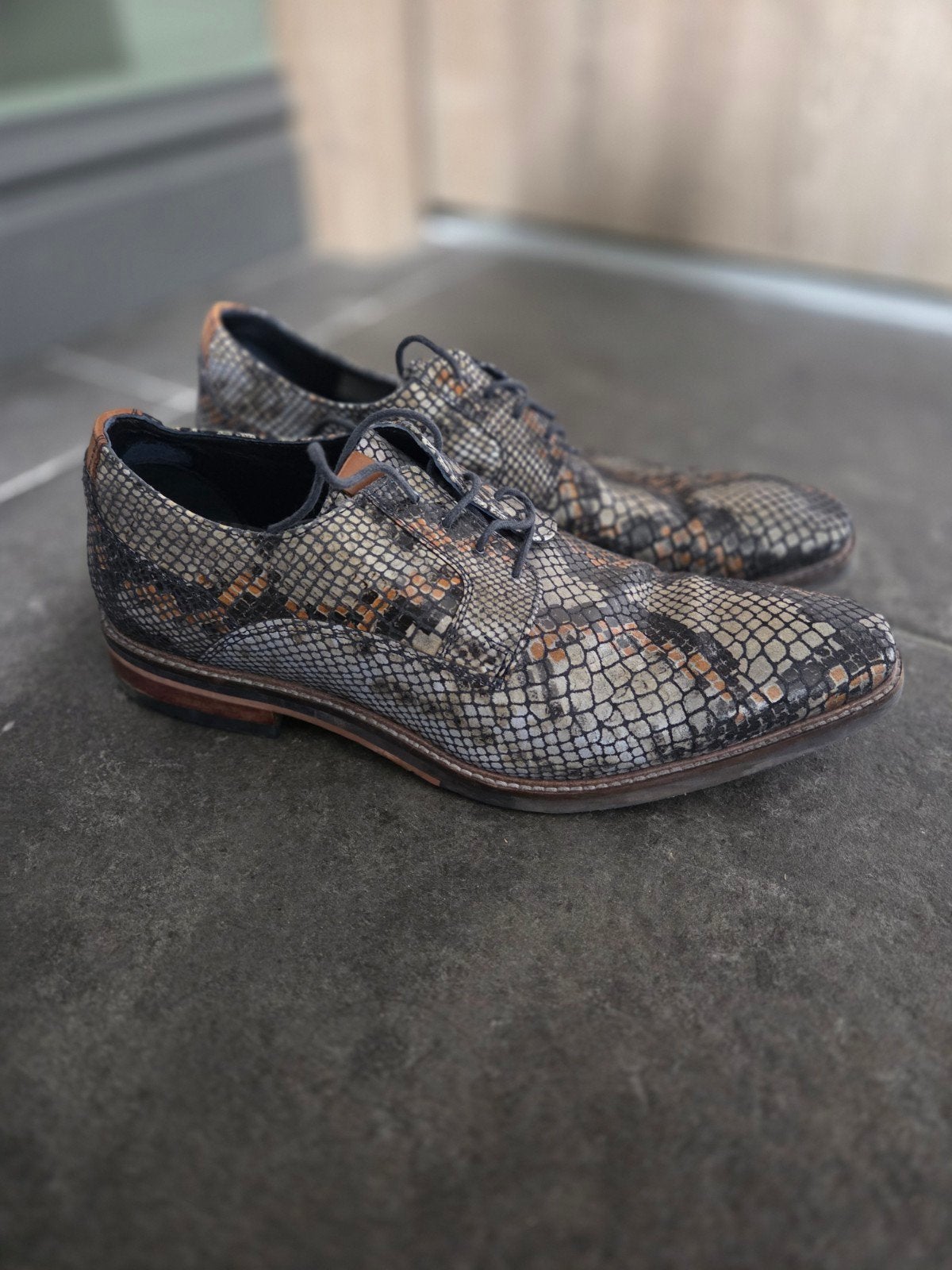 Nette herenschoenen met slangenprint, Overige kleuren, Ophalen of Verzenden, Zo goed als nieuw, Jenszen