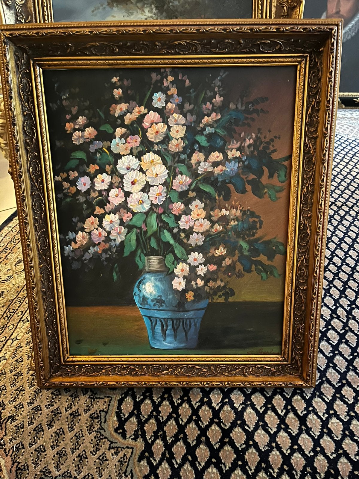Olieverf bloemen stilleven schilderij, Ophalen