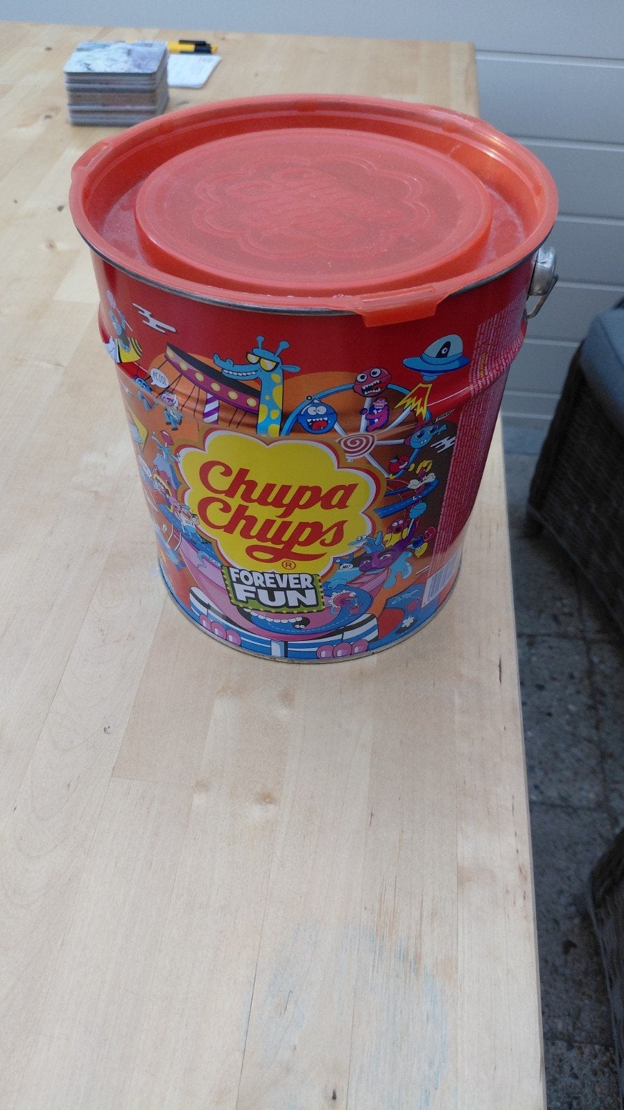 Chupa Chups Forever Fun emmer met deksel, Ophalen of Verzenden, Gebruikt