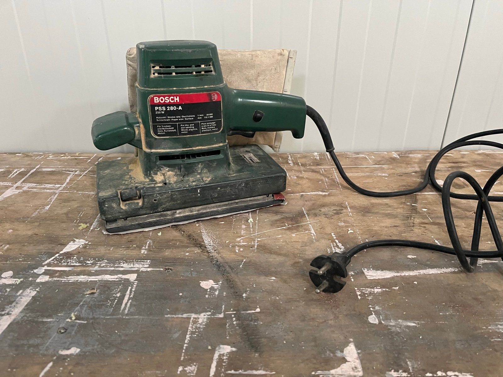 Bosch PSS 280-A Vlakschuurmachine - 250W, Ophalen of Verzenden, Gebruikt, Minder dan 600 watt, Vlakschuurmachine