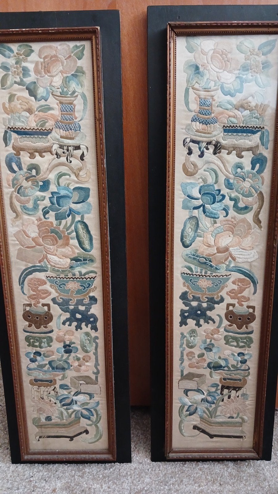 Antiek Chinese borduurwerken , Ophalen of Verzenden