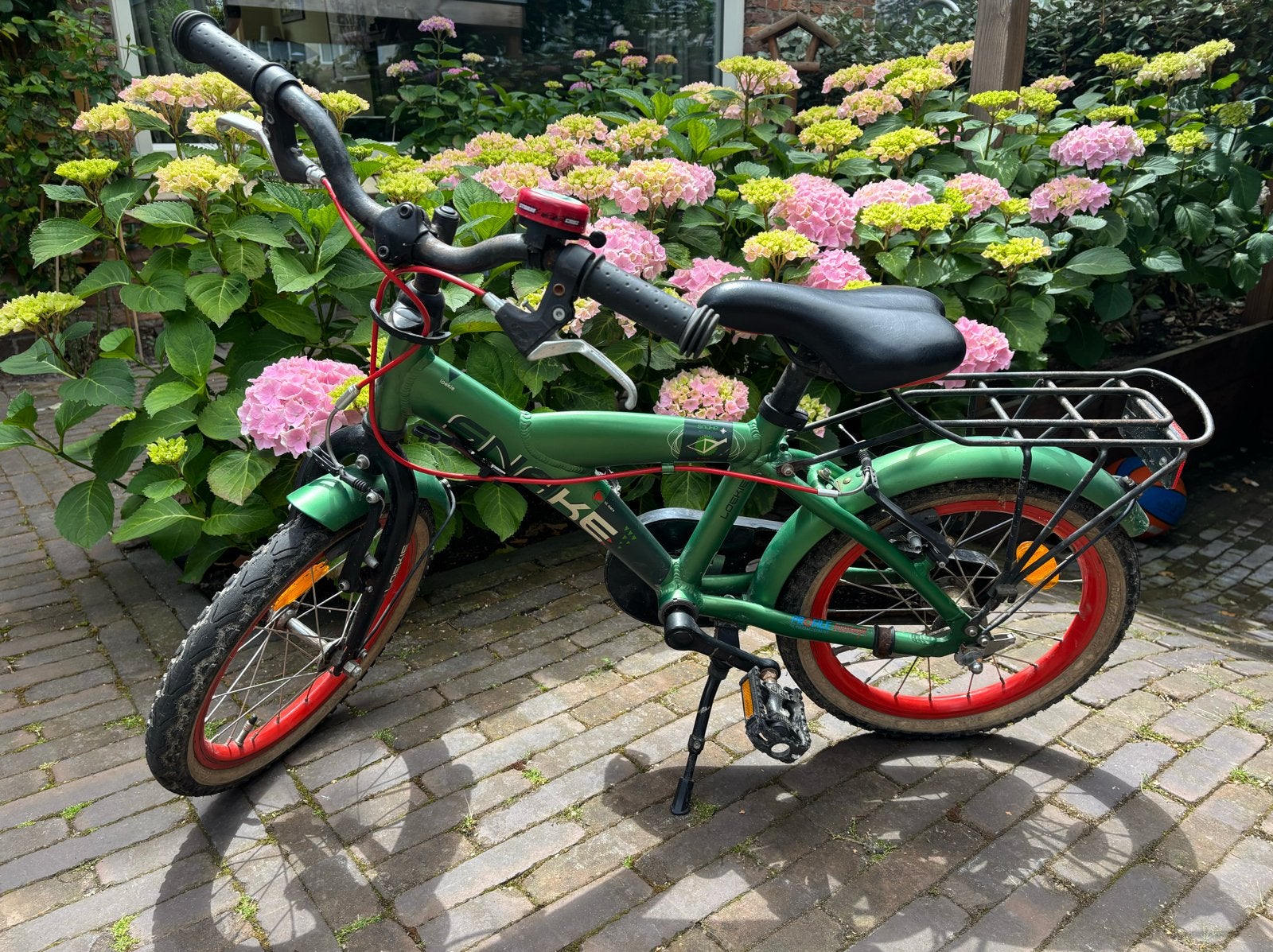 Loekie Snake 16 inch kinderfiets - Groen (Batavus), Fietsen en Brommers, Ophalen, Gebruikt, Terugtraprem, 16 tot 20 inch