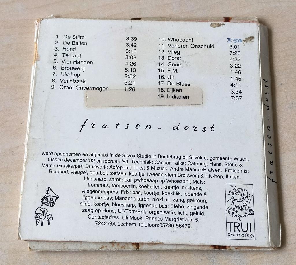Fratsen - Dorst CD 1993 Gebruikt Andre Manuel, Ophalen of Verzenden, Gebruikt, Streekmuziek