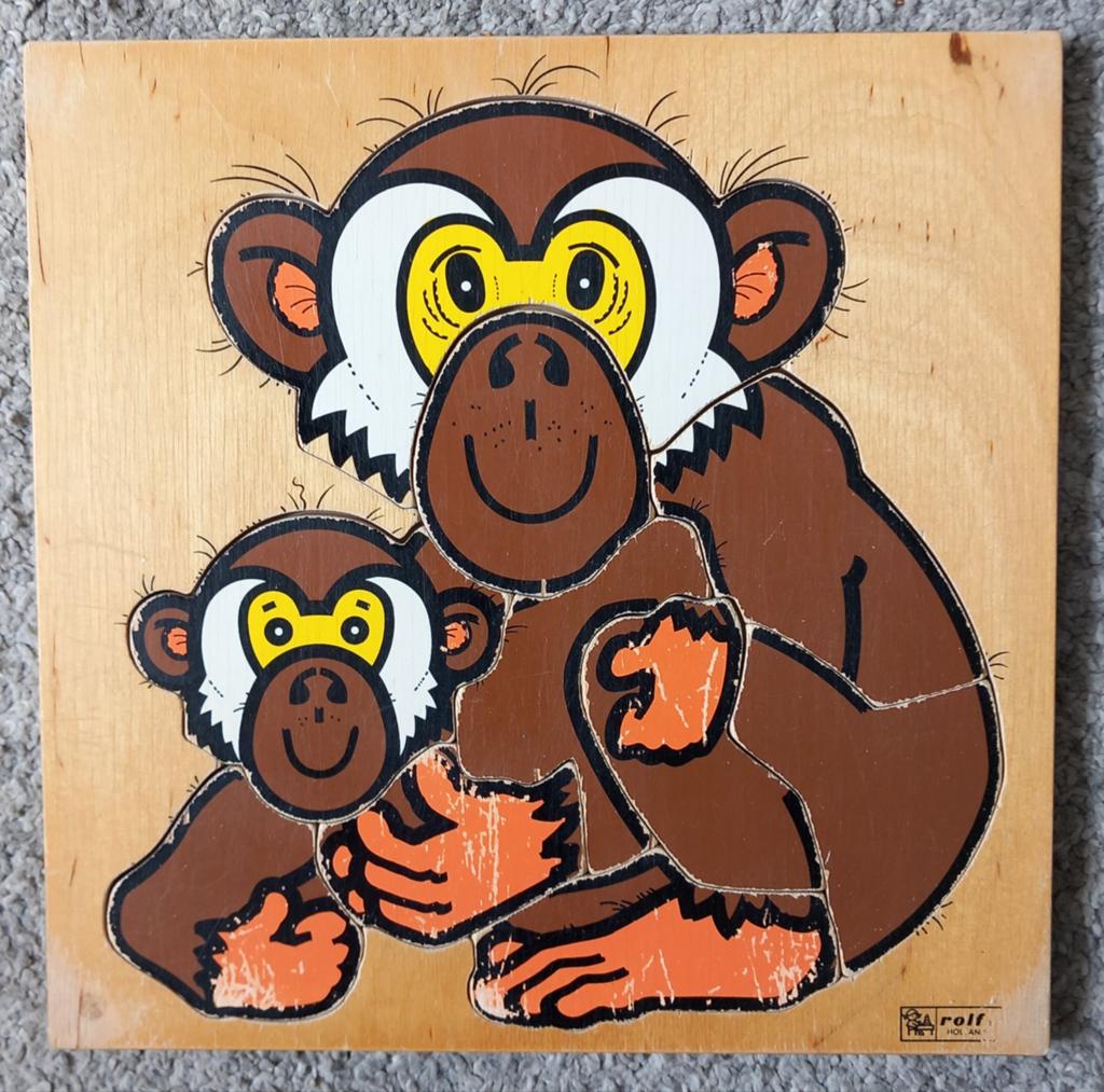 Retro houten puzzel voor kinderen, Ophalen of Verzenden, Gebruikt