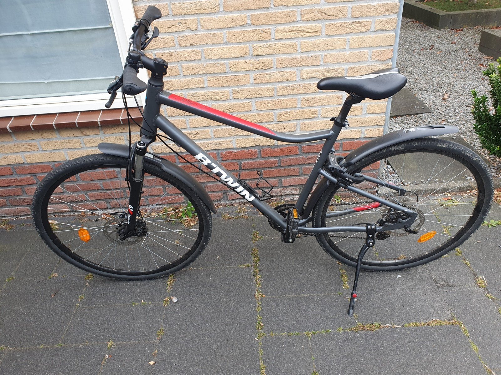 B'Twin Riverside 500 Hybride Fiets - Maat L, Fietsen en Brommers, Fietsen | Heren | Sportfietsen en Toerfietsen, Vering, 49 tot 53 cm