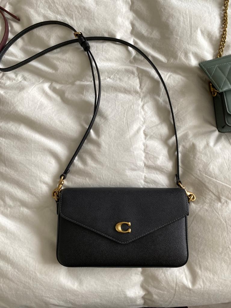 Zwarte Coach tas enveloppe model zwart leer, Ophalen of Verzenden, Zo goed als nieuw, Zwart, Handtas