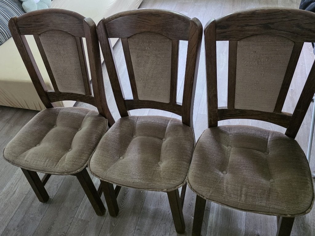 stoelen, Ophalen, Gebruikt, Hout, Drie