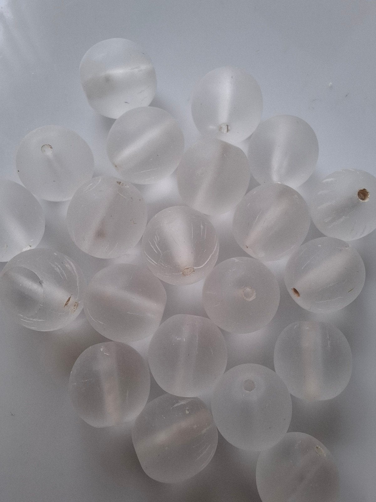 20 stuks 10 mm glaskralen mat transparant kralen, Kraal, -, -, Ophalen of Verzenden