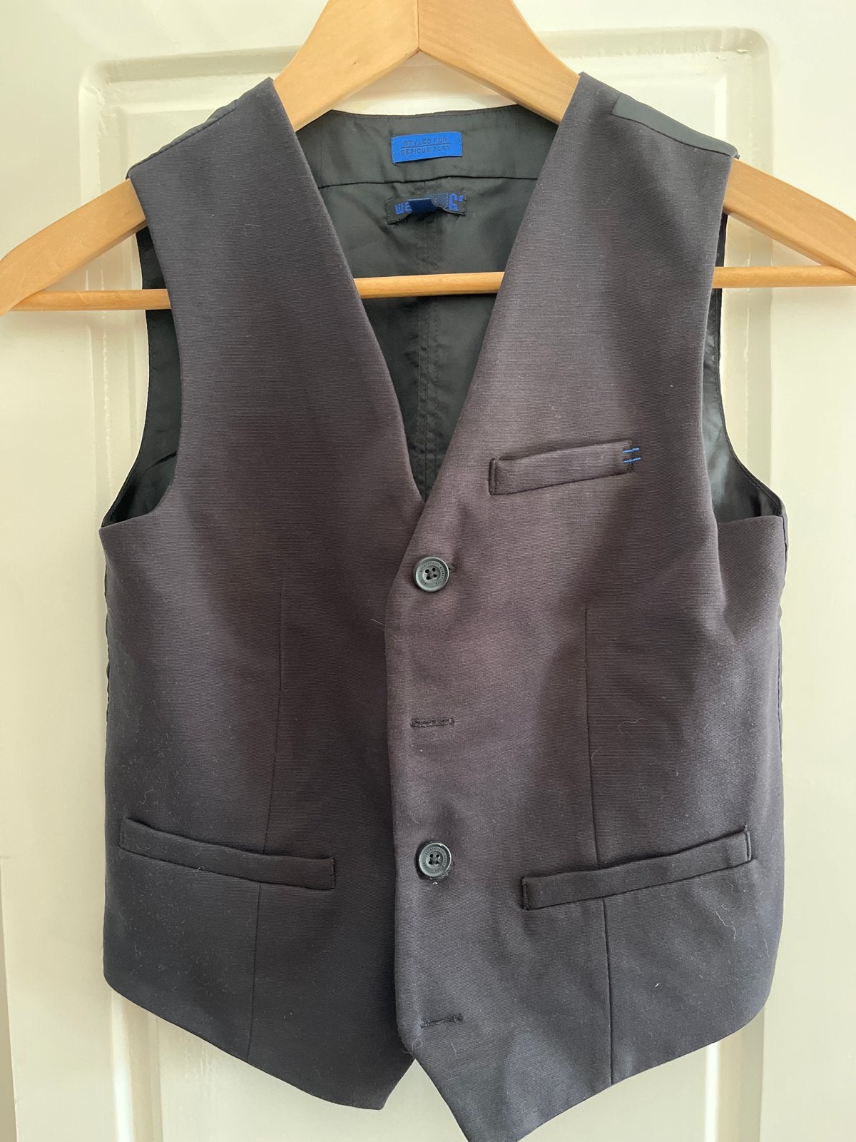 Zwart/antraciet gilet, maat 146/152, Ophalen of Verzenden, Zo goed als nieuw, Jongen, Overige typen